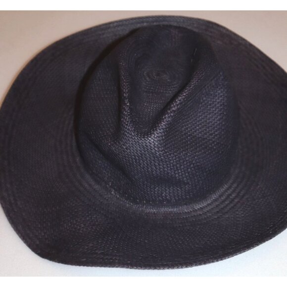 Tommy Bahama Black Panama Straw Hat Fedora Men’s Wide Brim Summer Timeless Chic - Picture 2 of 4